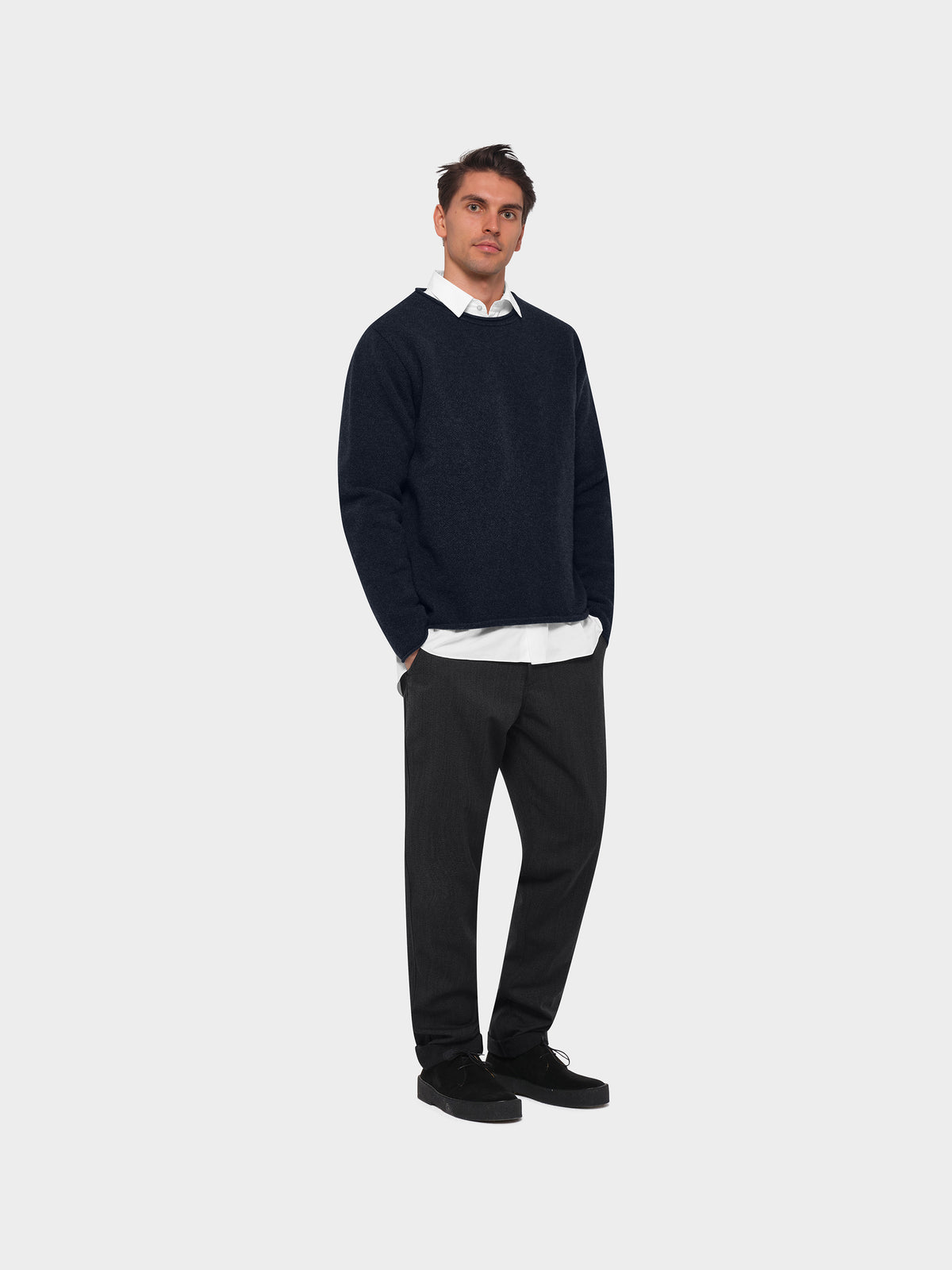OMEN Pullover Christo Futter Lambswool am model