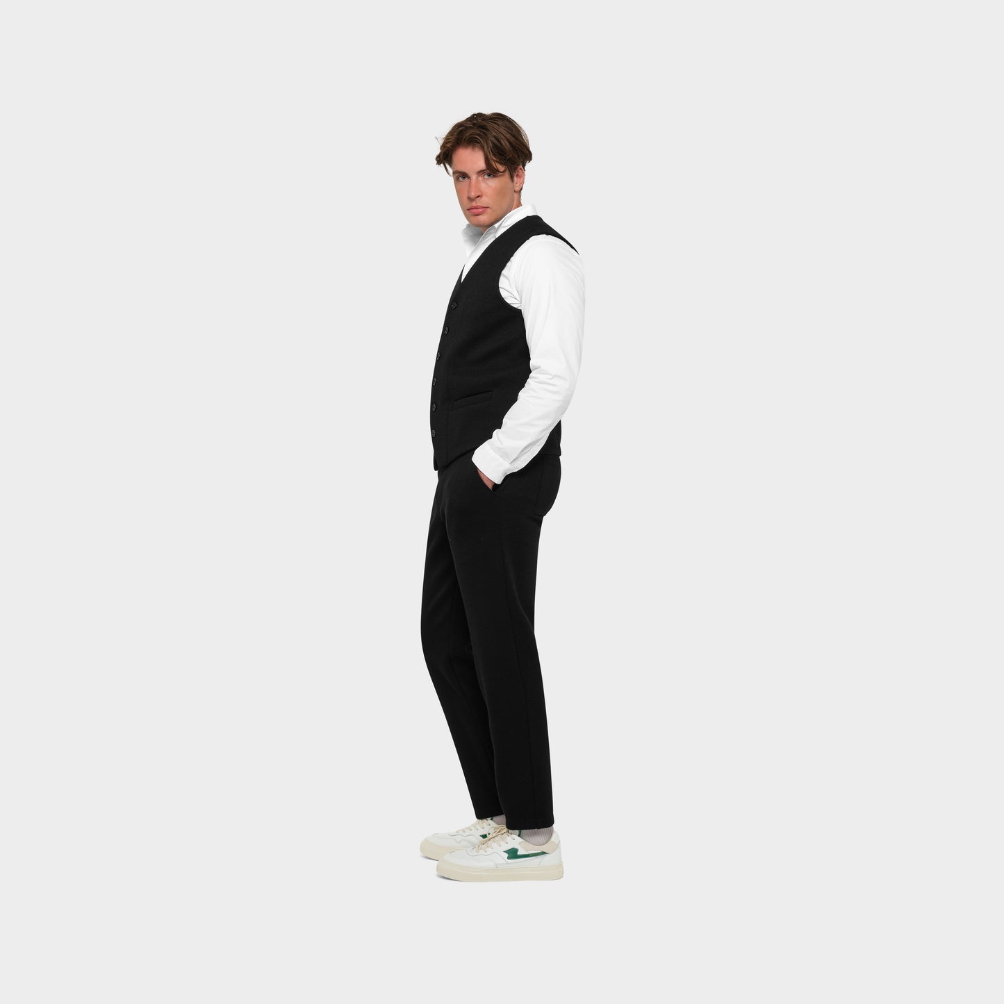 OMEN Weste Herbert Strick PS am model