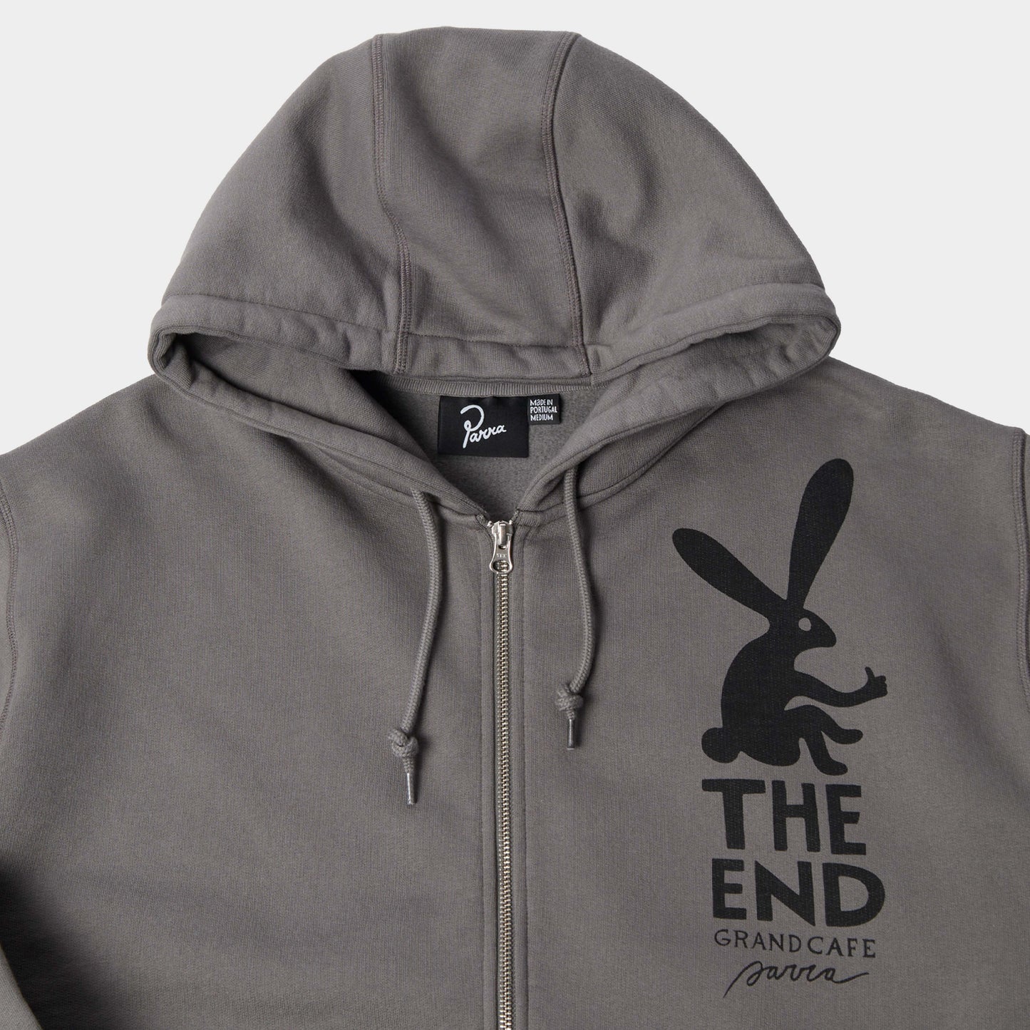 byParra End The Bunny Zip Hooded Sweatshirt in Farbe grey