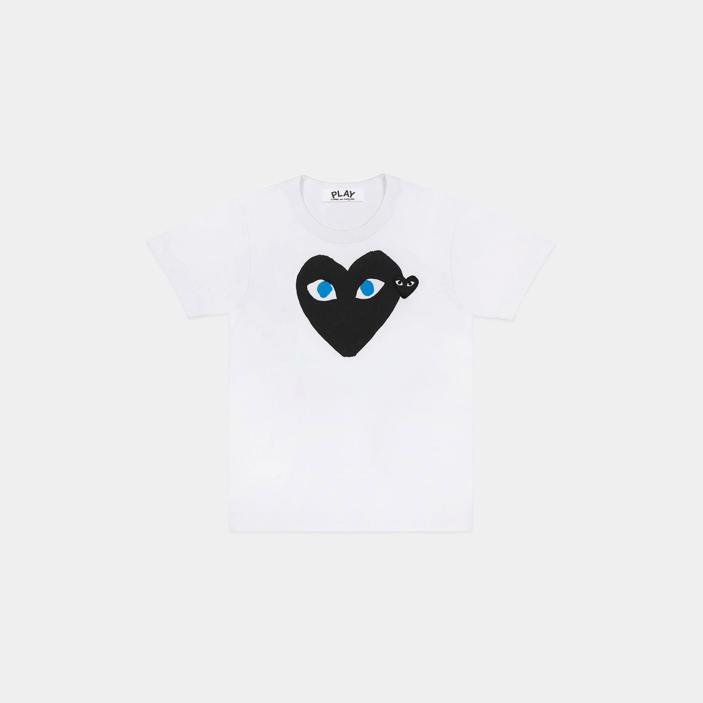 Comme des Garçons Blue Eyes T-Shirt - White/ Black Heart in Farbe white