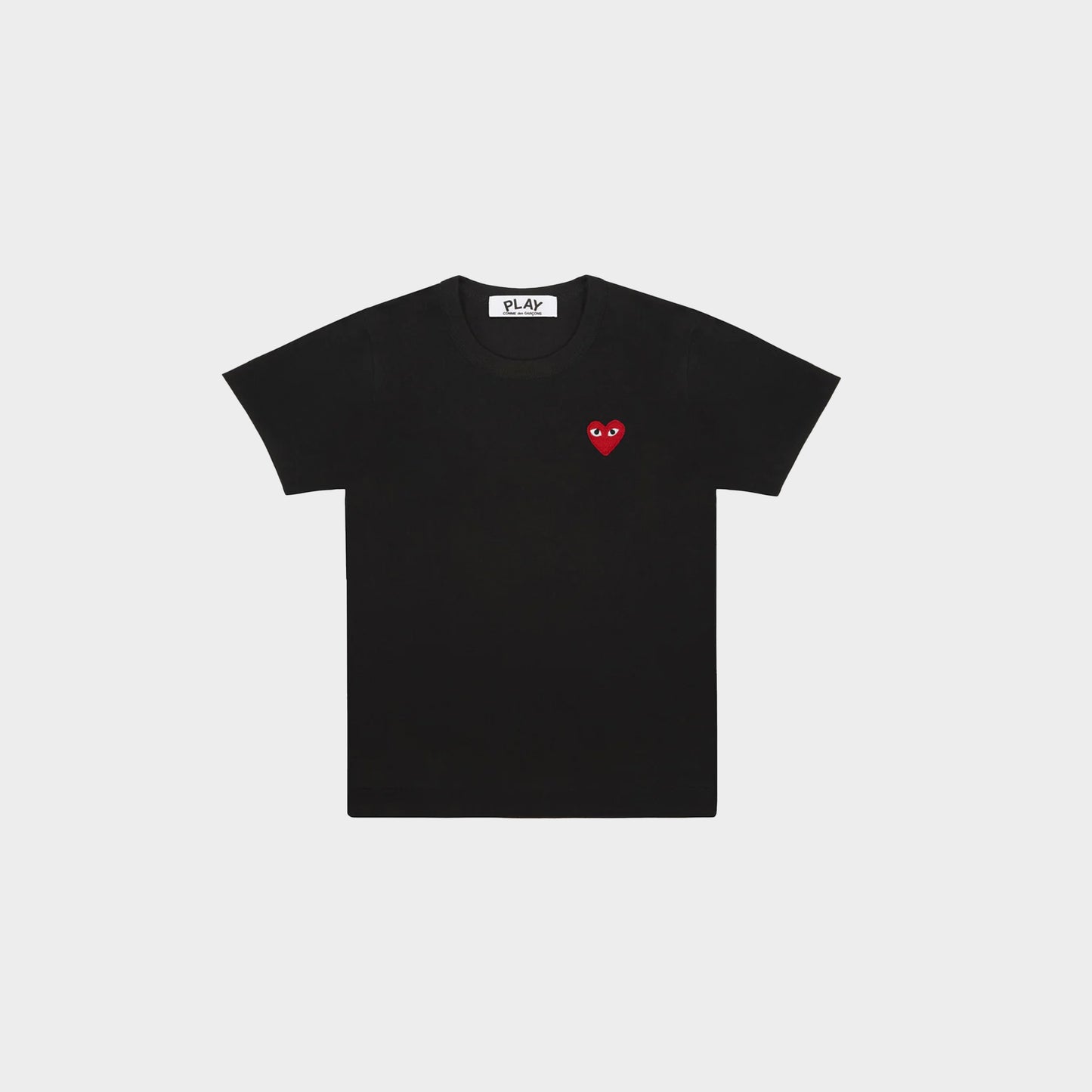 CdG Play T-Shirt - Black / Red Heart Emblem in Farbe black