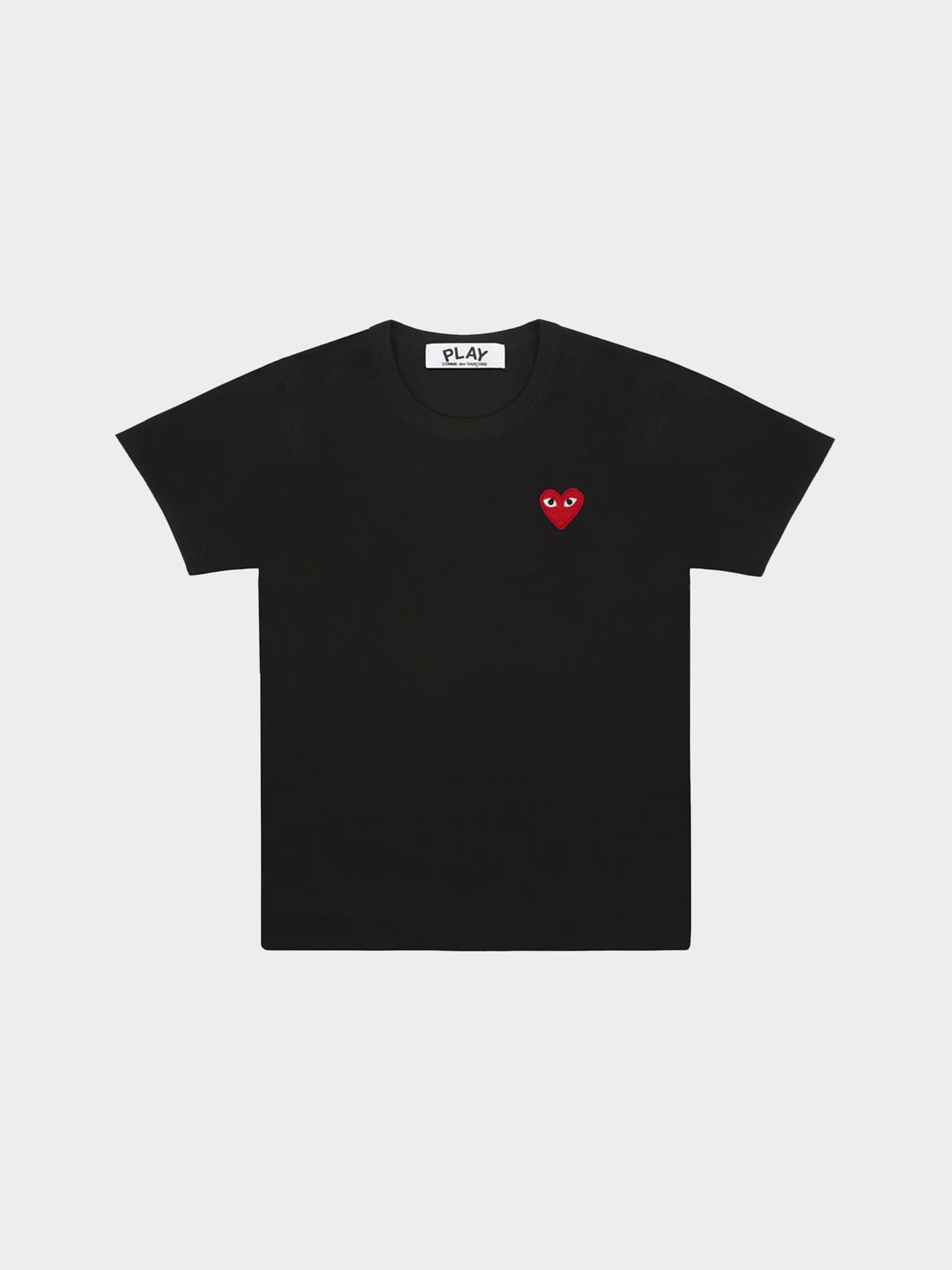 CdG Play T-Shirt - Black / Red Heart Emblem in Farbe black