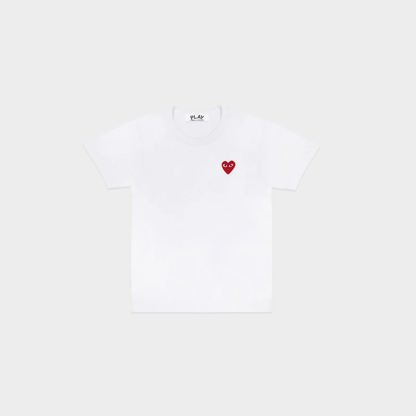 CdG Play T-Shirt - Black / Red Heart Emblem in Farbe white