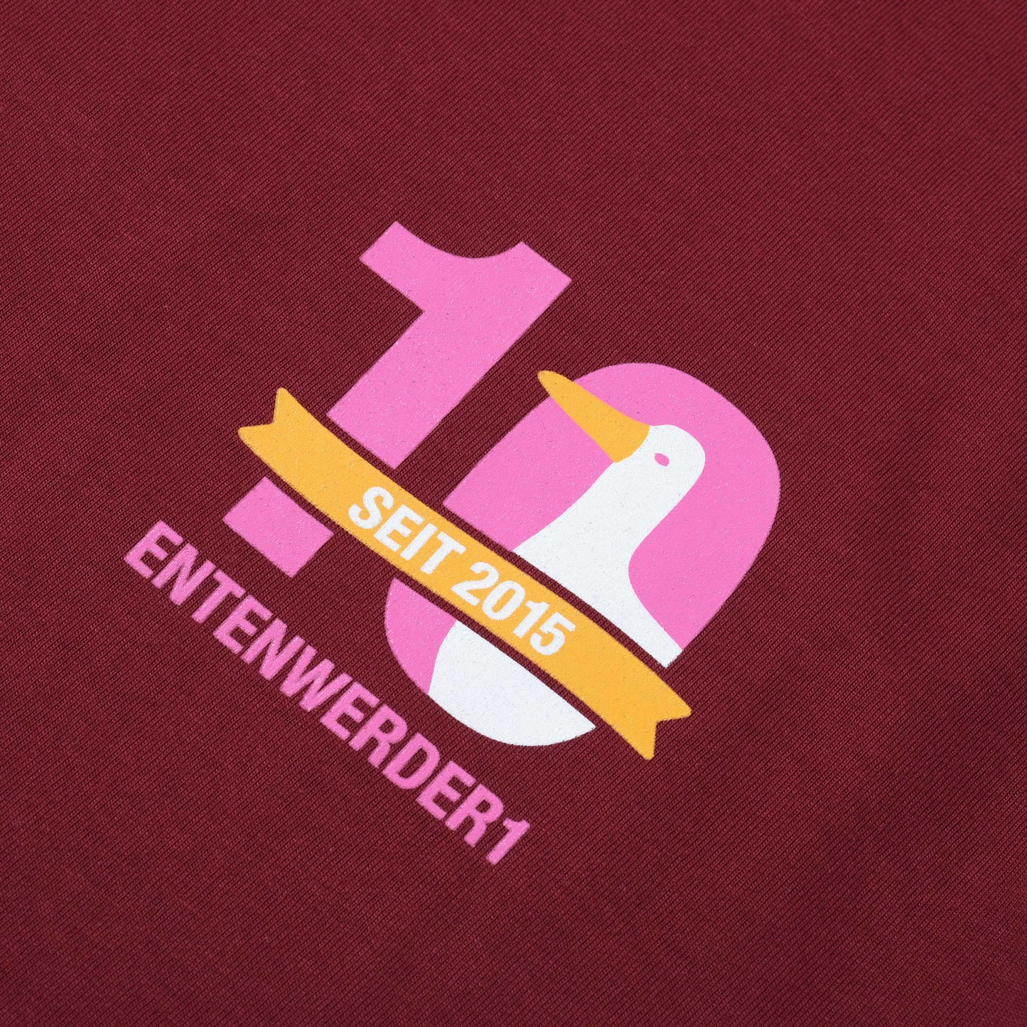 Entenwerder1 T-Shirt 10 Jahre Jubiläum in Farbe burgundy