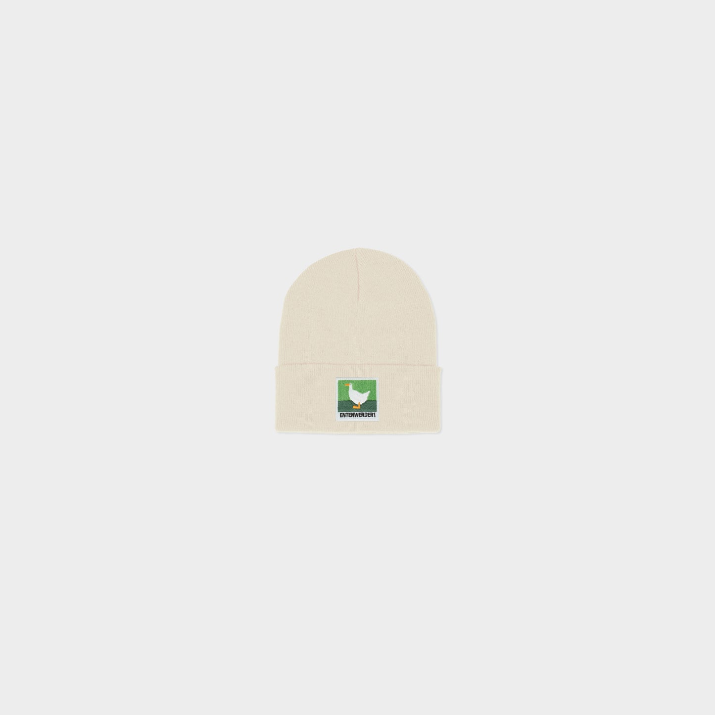 Entenwerder1 Beanie Logo Square in Farbe whitesand