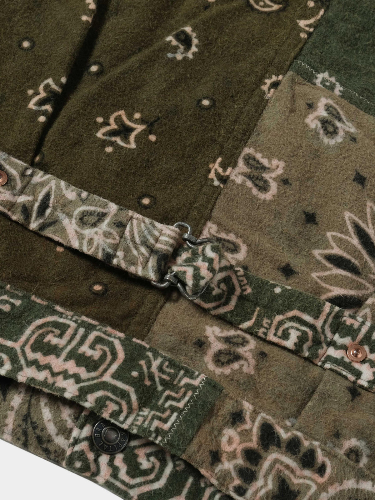 Kapital Flannel Reversible Bandana Print Jacket in Farbe khaki_orange