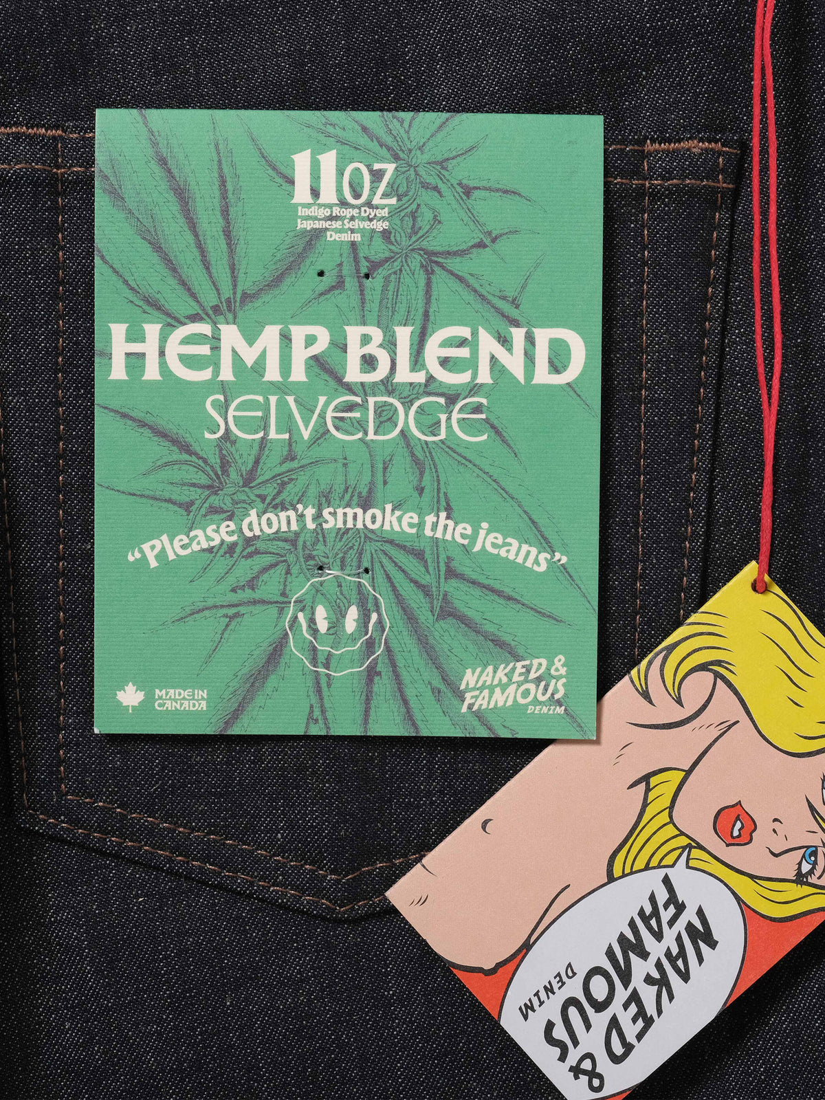 Naked and Famous True Guy - Hemp Blend Selvedge in Farbe indigo