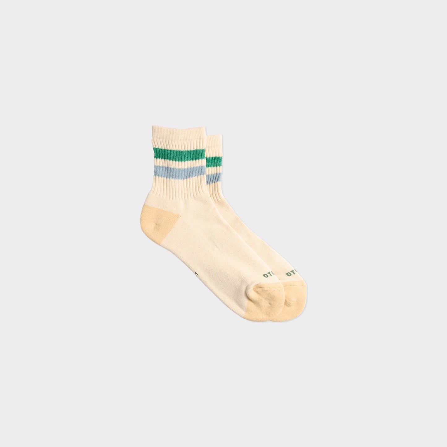 Rototo Retro Athletic Ankle Socks in Farbe green_lightblue