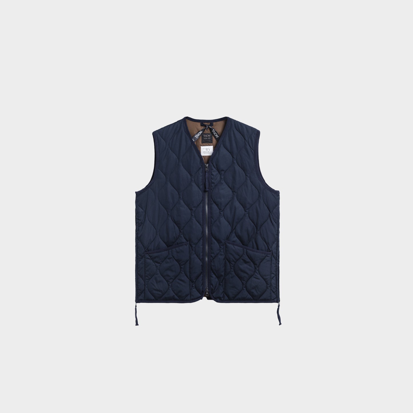 Taion Unisex Military Zip V-Neck Down Vest in Farbe dark_navy