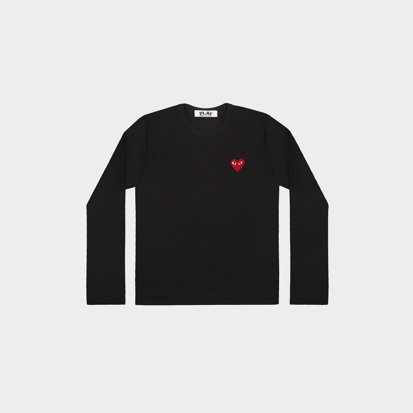 Comme des Garçons Play Longsleeve Shirt Red Emblem Knit in Farbe black