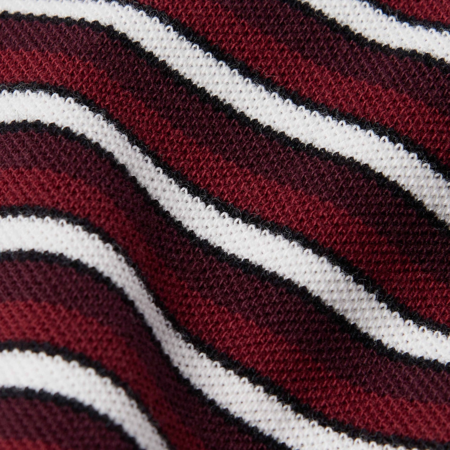 by Parra Tripped Stripes Pique Long Sleeve T-Shirt in Farbe dark_red