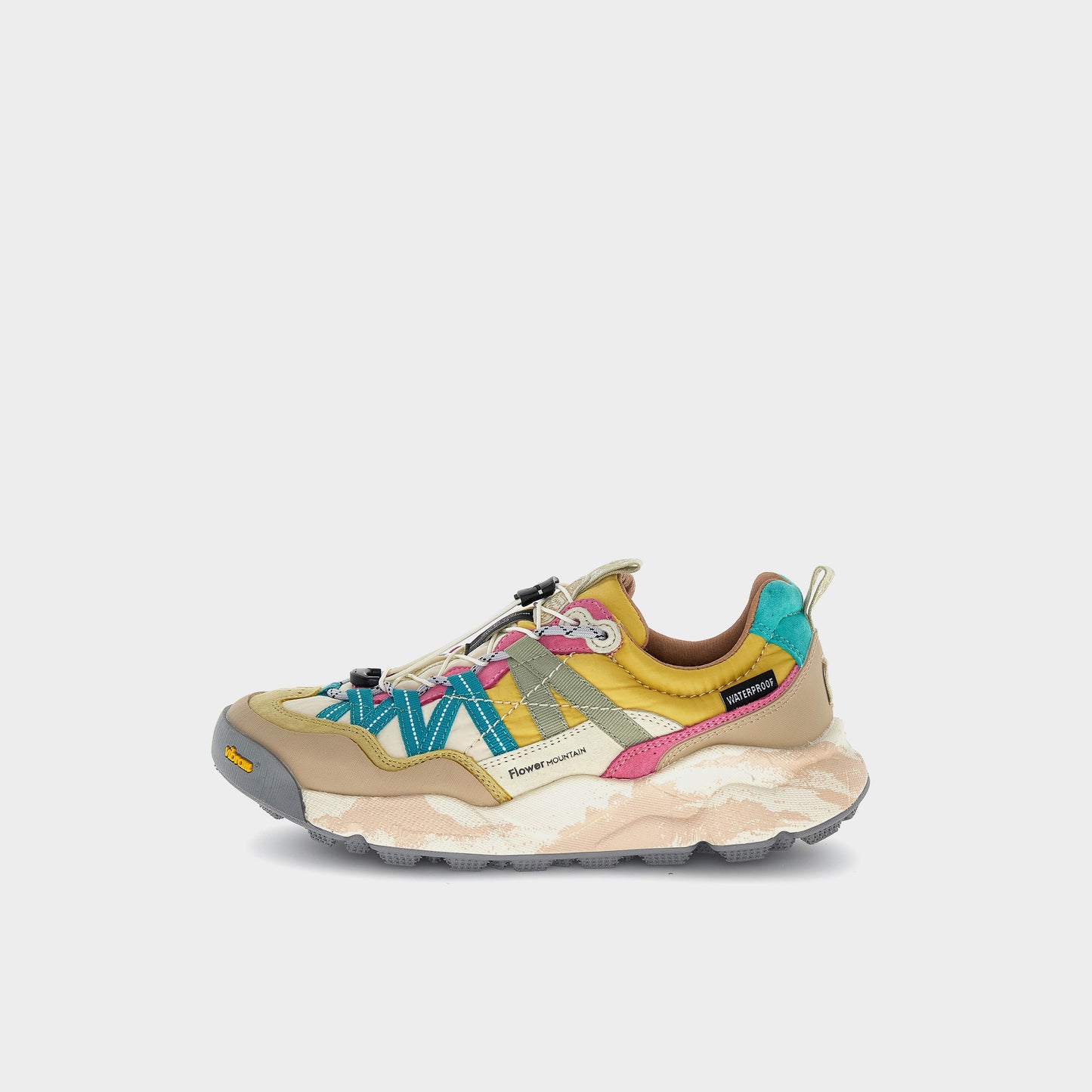 Flower Mountain Iwano 2 Uni Suede Nylon in Farbe sand_yellow_pink