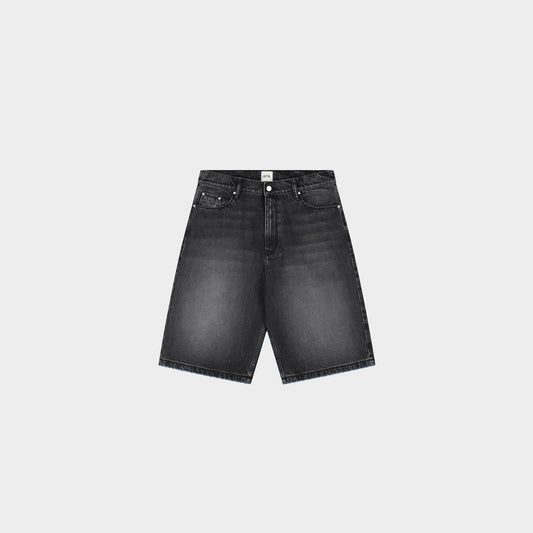 Round Pocket Denim Short - Fade Black