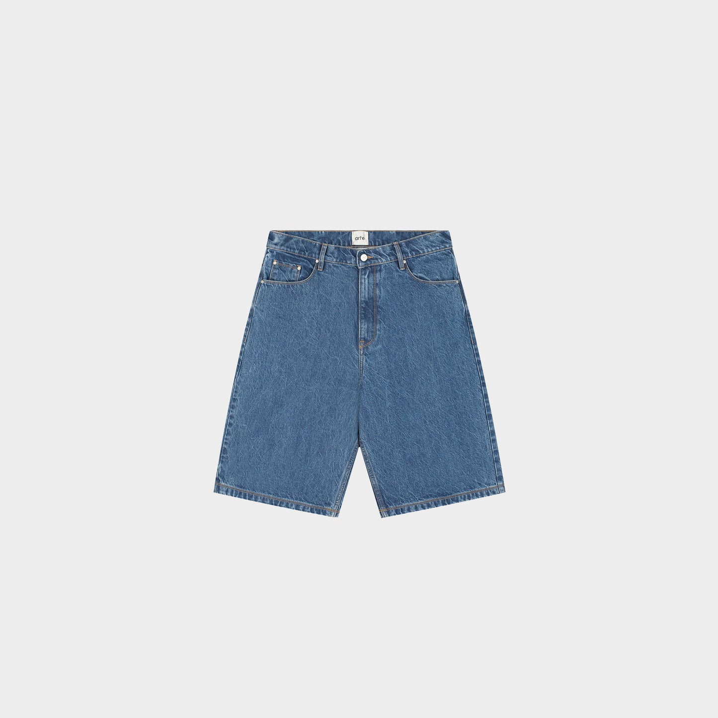 Arte Antwerp Round Pocket Denim Shorts in Farbe raw_denim