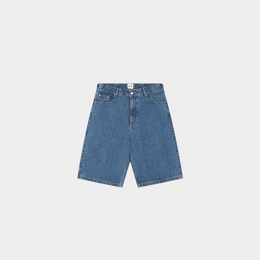 Round Pocket Denim Shorts - Raw Denim