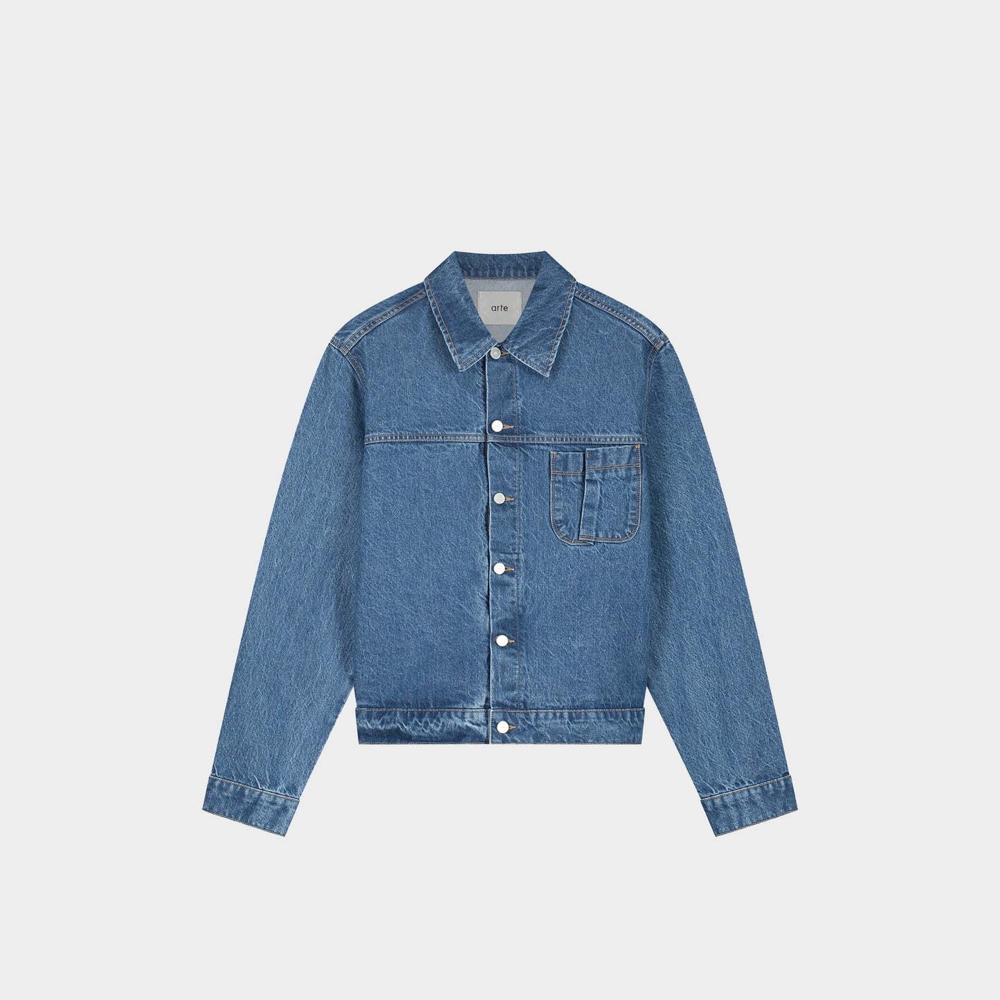 Arte Antwerp Fold Pocket Denim Jacket in Farbe raw_denim
