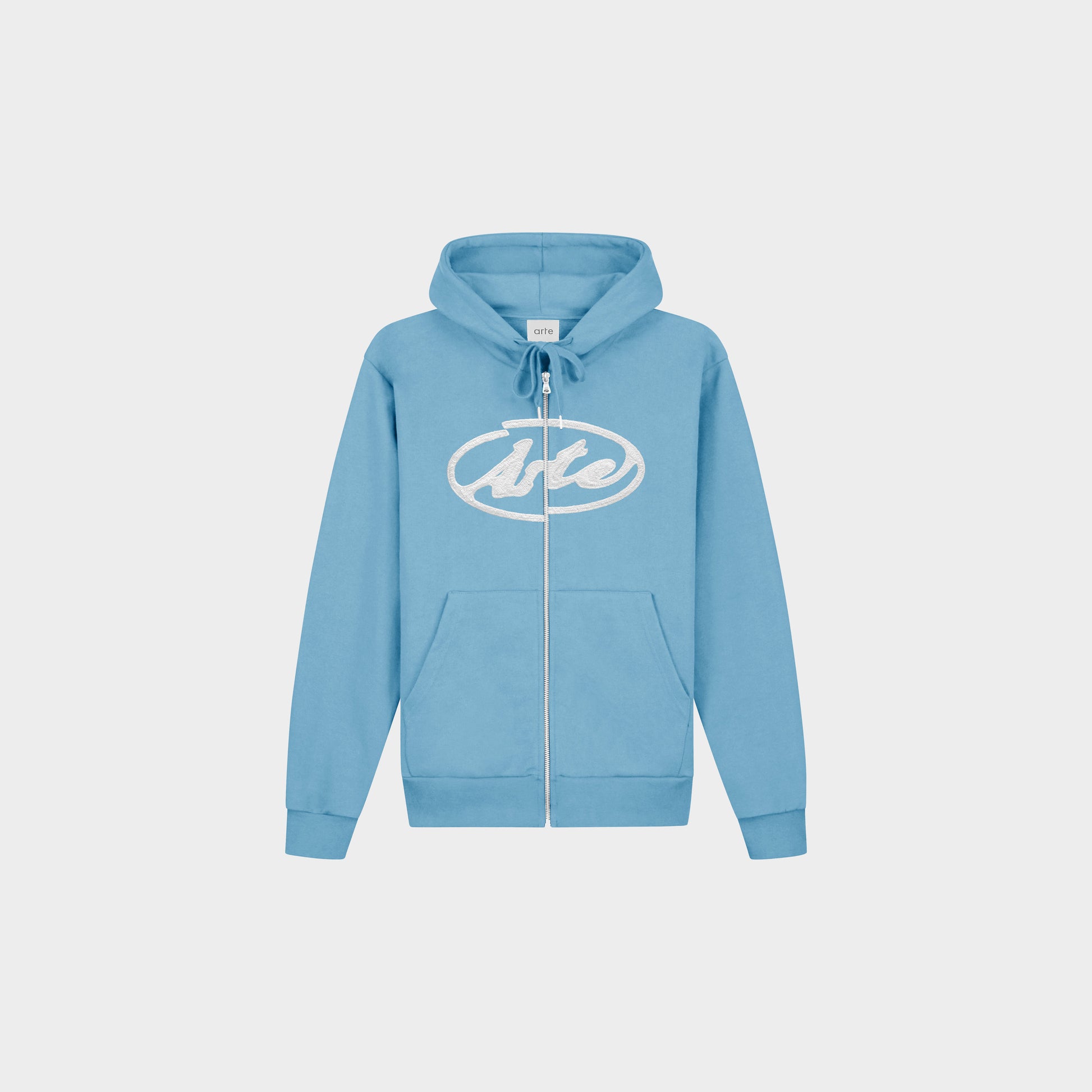 Arte Antwerp Circle Logo Zip Hoodie in Farbe blue