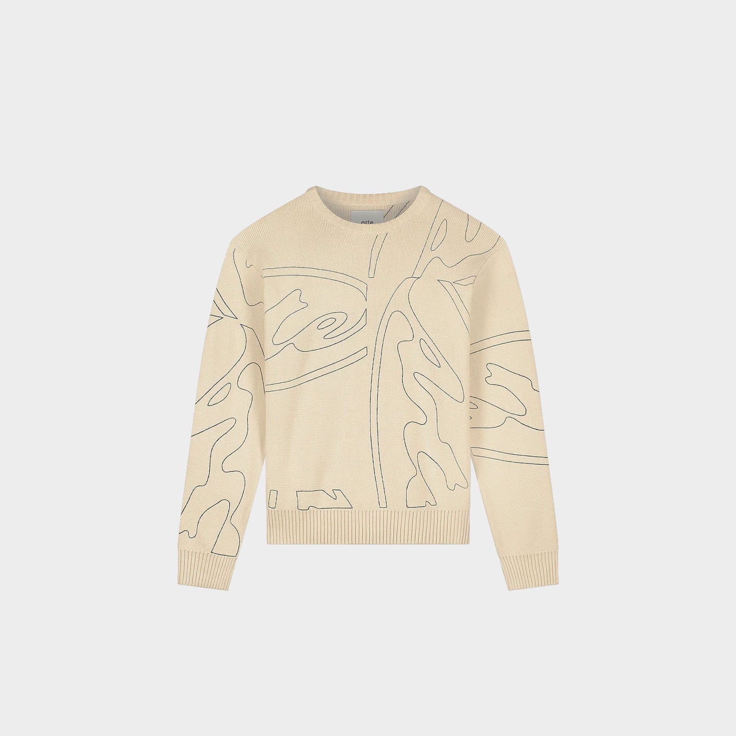 Arte Antwerp Allover Circle Logo Knit in Farbe cream