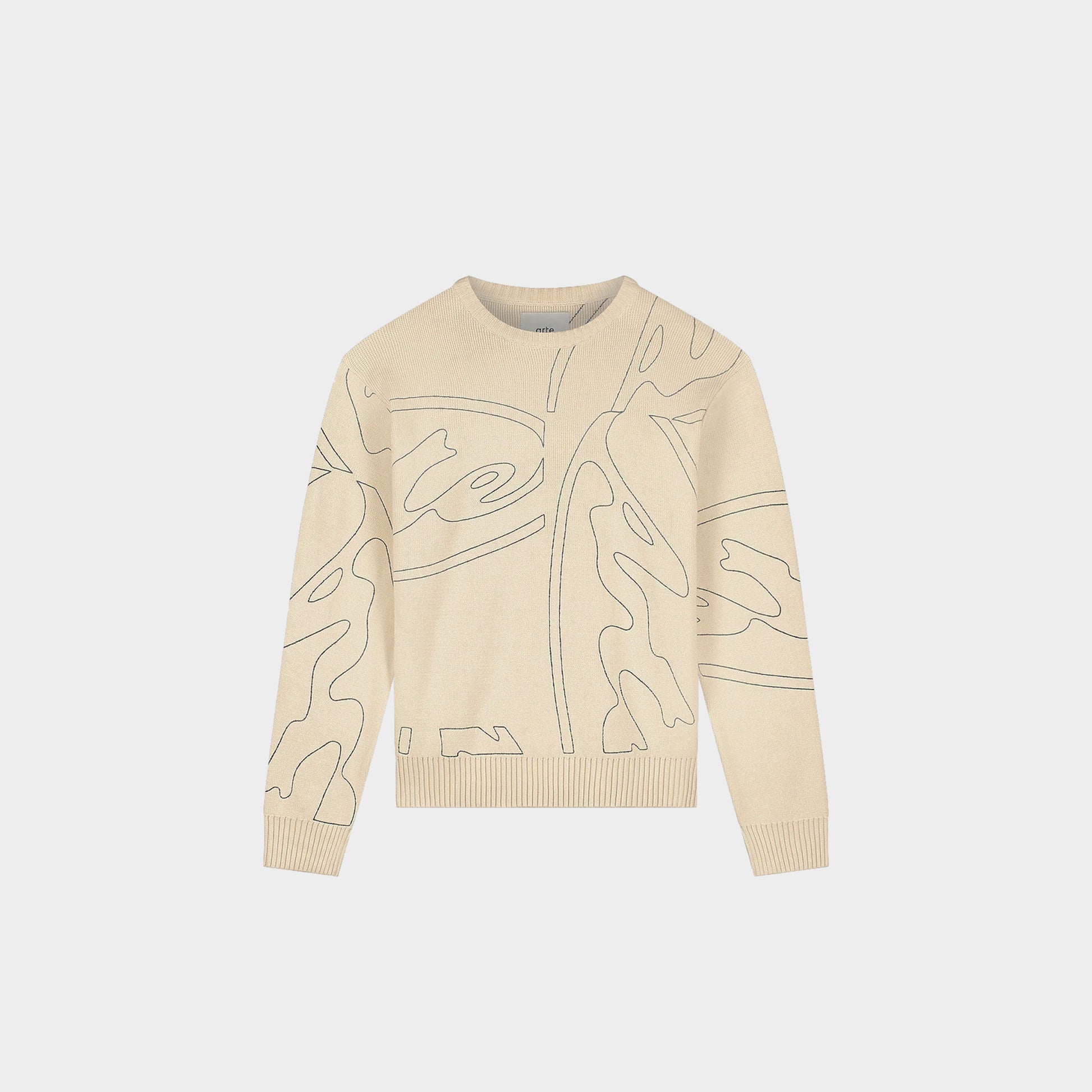 Arte Antwerp Allover Circle Logo Knit in Farbe cream