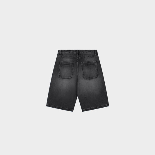 Round Pocket Denim Short - Fade Black