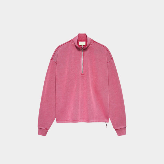 Washed Pink Plate Half-Zip