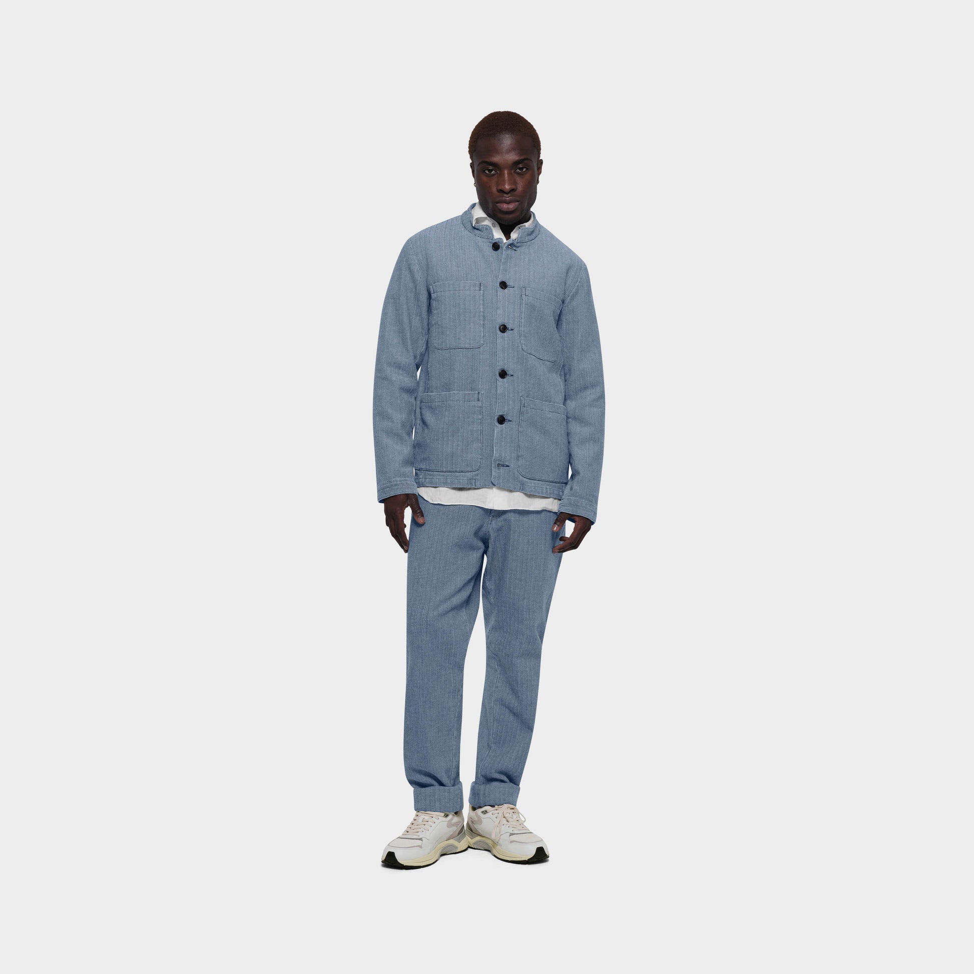 OMEN Sakko Frenzen Seth Denim am model
