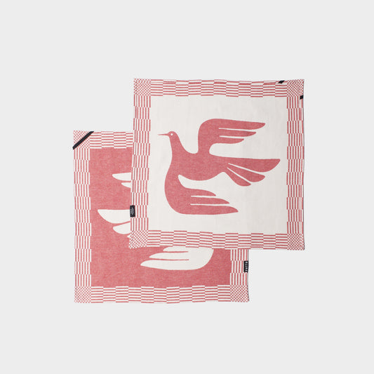 Infinite Kitchen Bird Towel Set Red