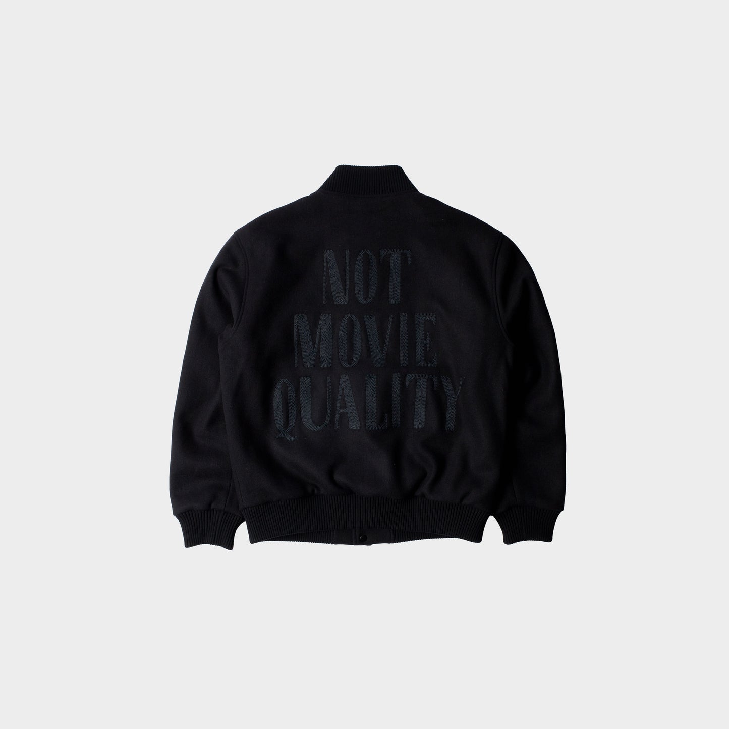 byParra Not Movie Quality Varsity Jacket in Farbe black