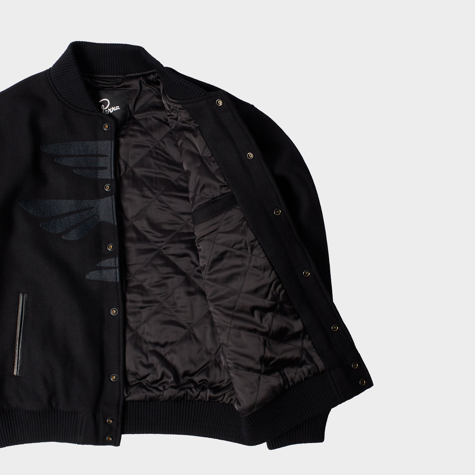 byParra Not Movie Quality Varsity Jacket in Farbe black