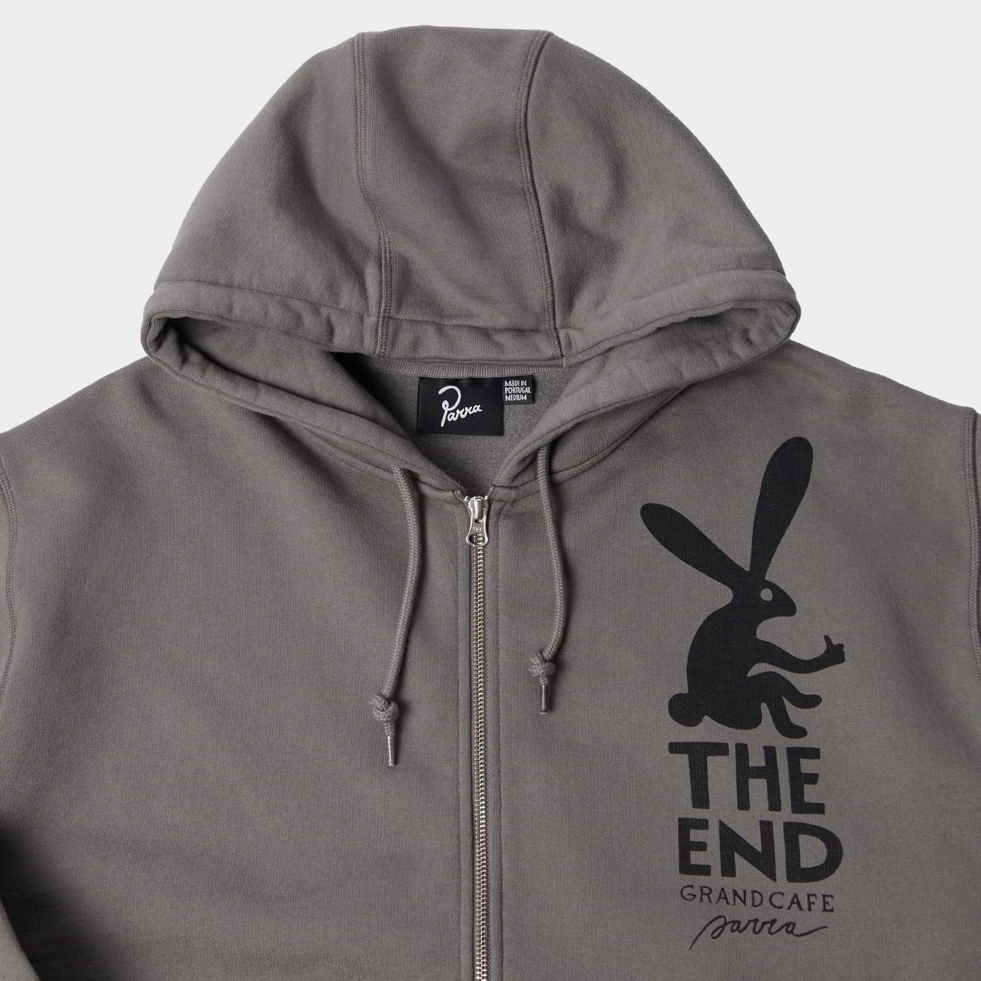 byParra End The Bunny Zip Hooded Sweatshirt in Farbe grey
