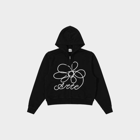 Arte Antwerp Flower Logo Zip Hoodie in Farbe black