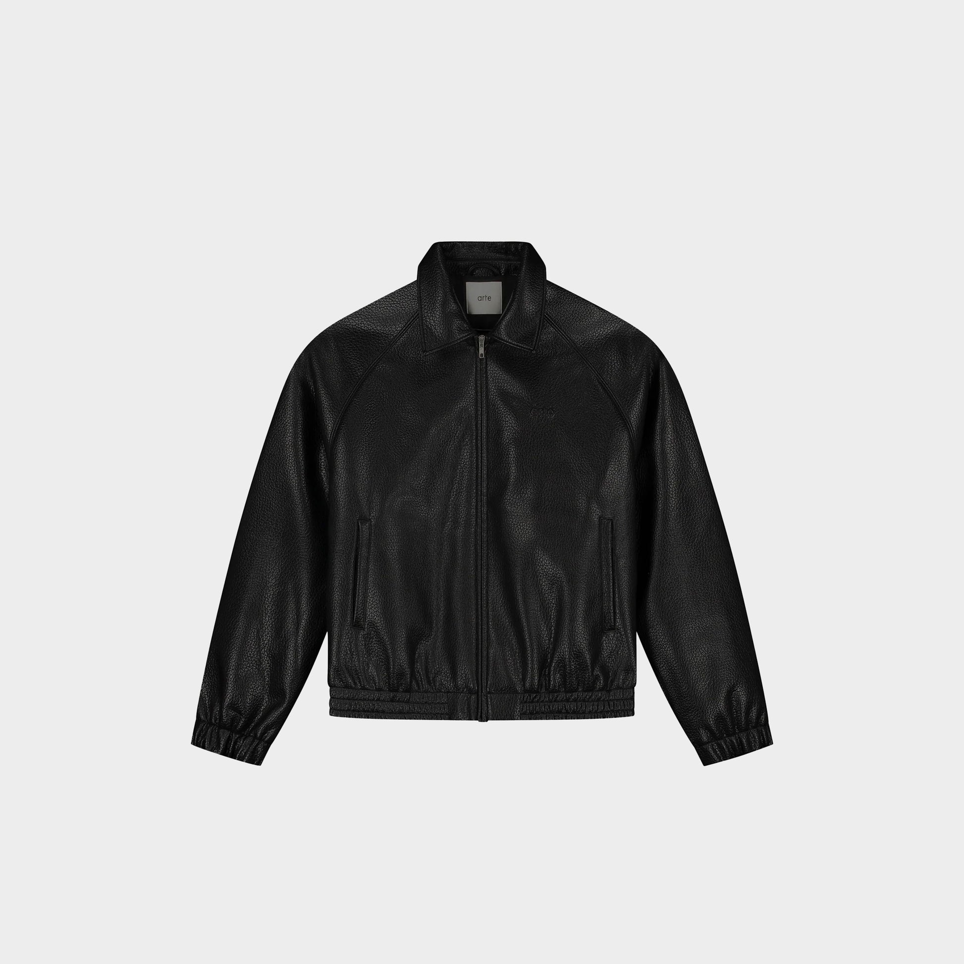 Arte Antwerp Basic Leather Jacket in Farbe black