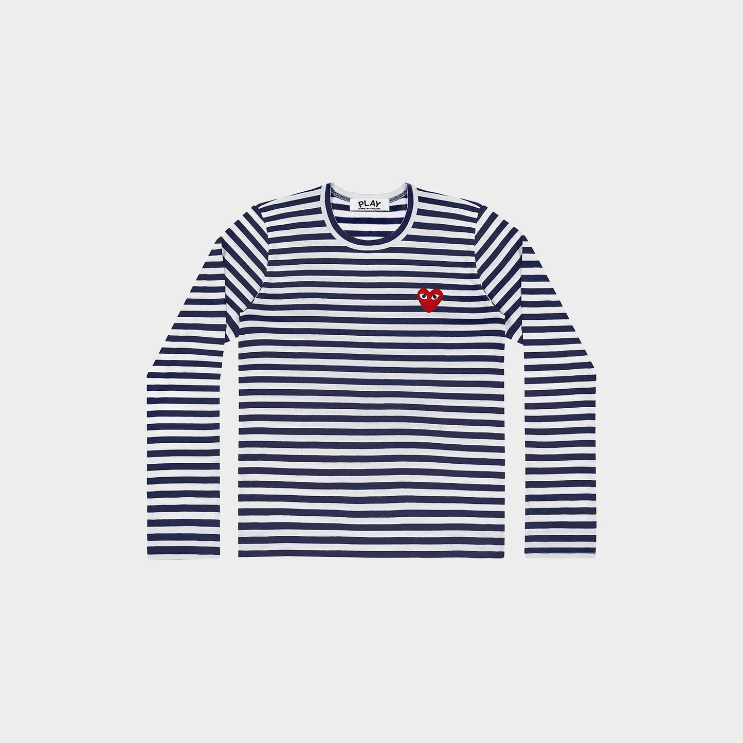 Comme des Garcons Striped Longsleeve - Red Emblem Knit Navy in Farbe navy