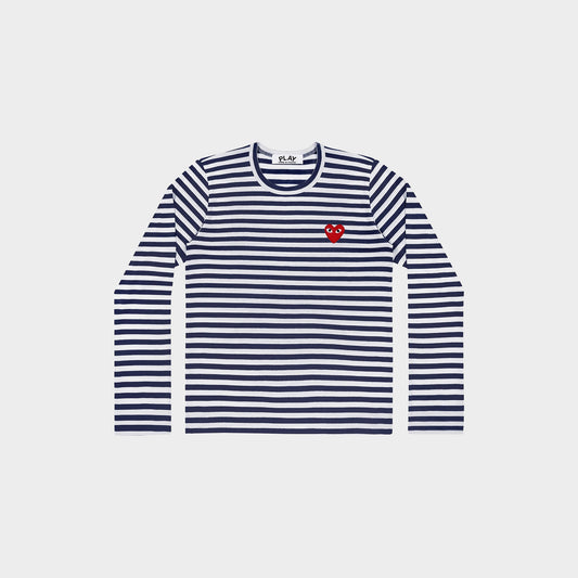Striped Longsleeve - Red Emblem Knit Navy