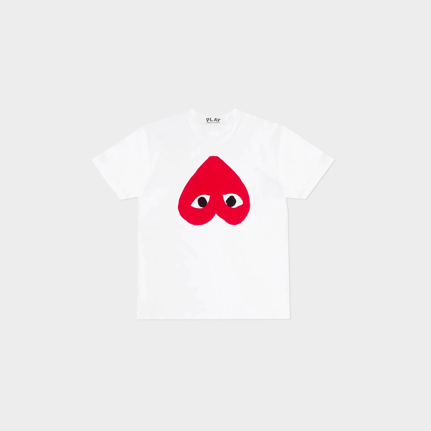 CDG T-shirt - Großes, rotes Herz auf Weiss in Farbe white