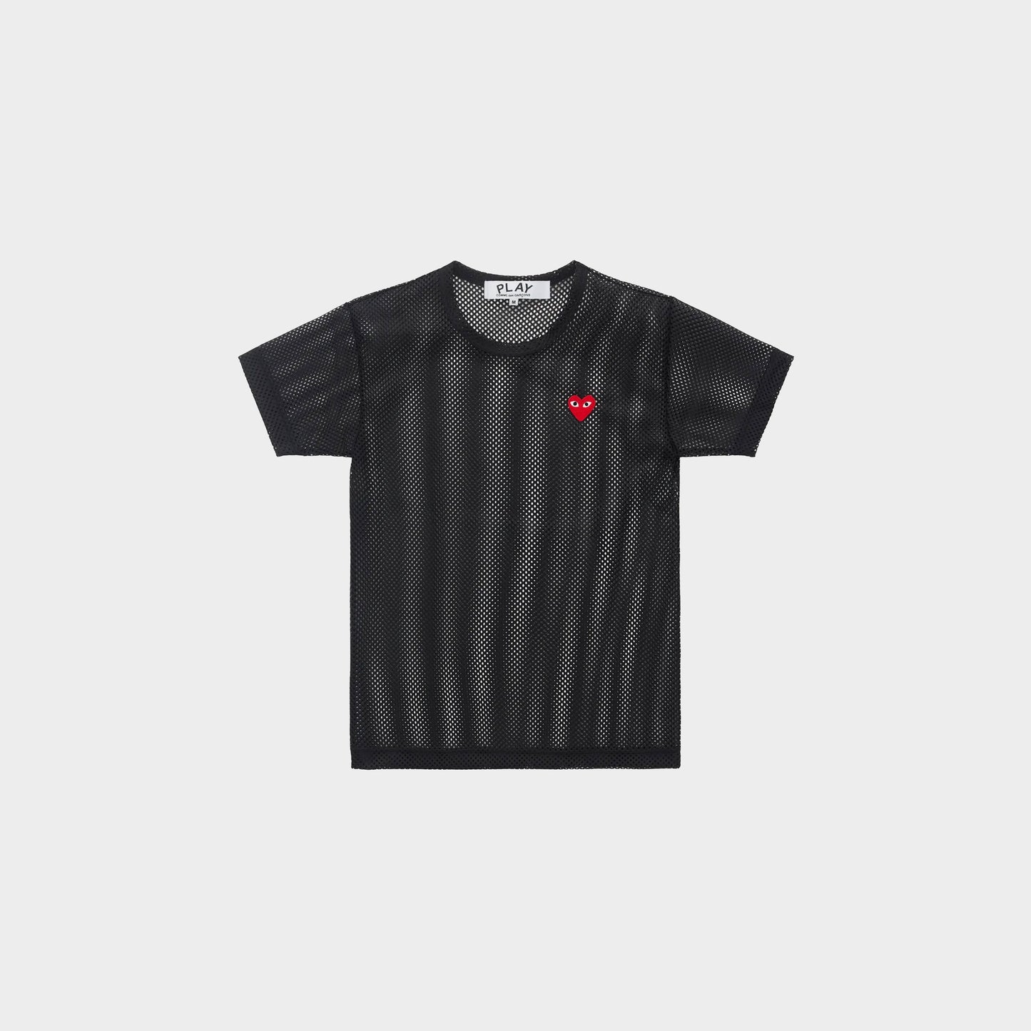 Comme des Garçons T-Shirt Mesh Red Emblem in Farbe black