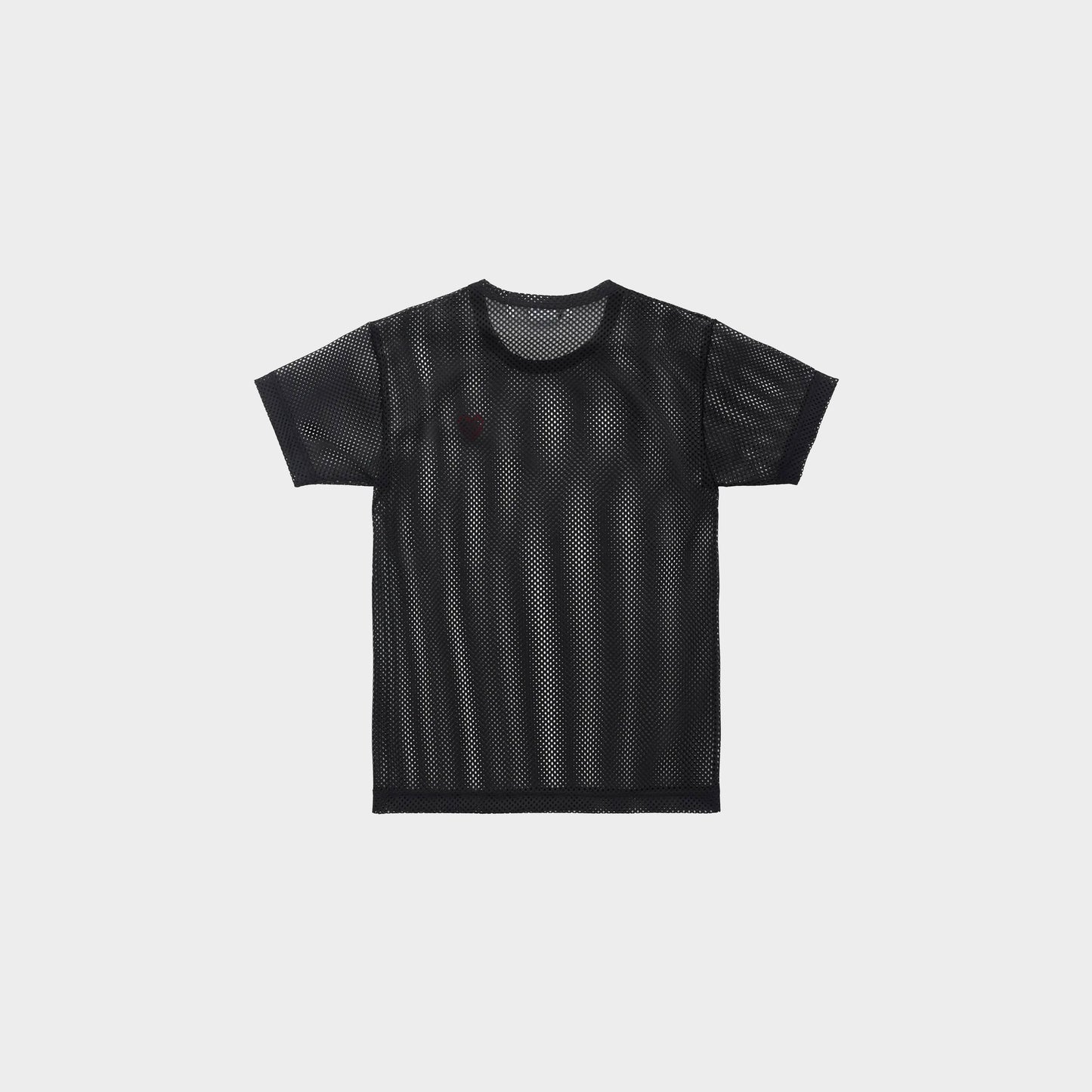 Comme des Garçons T-Shirt Mesh Red Emblem in Farbe black