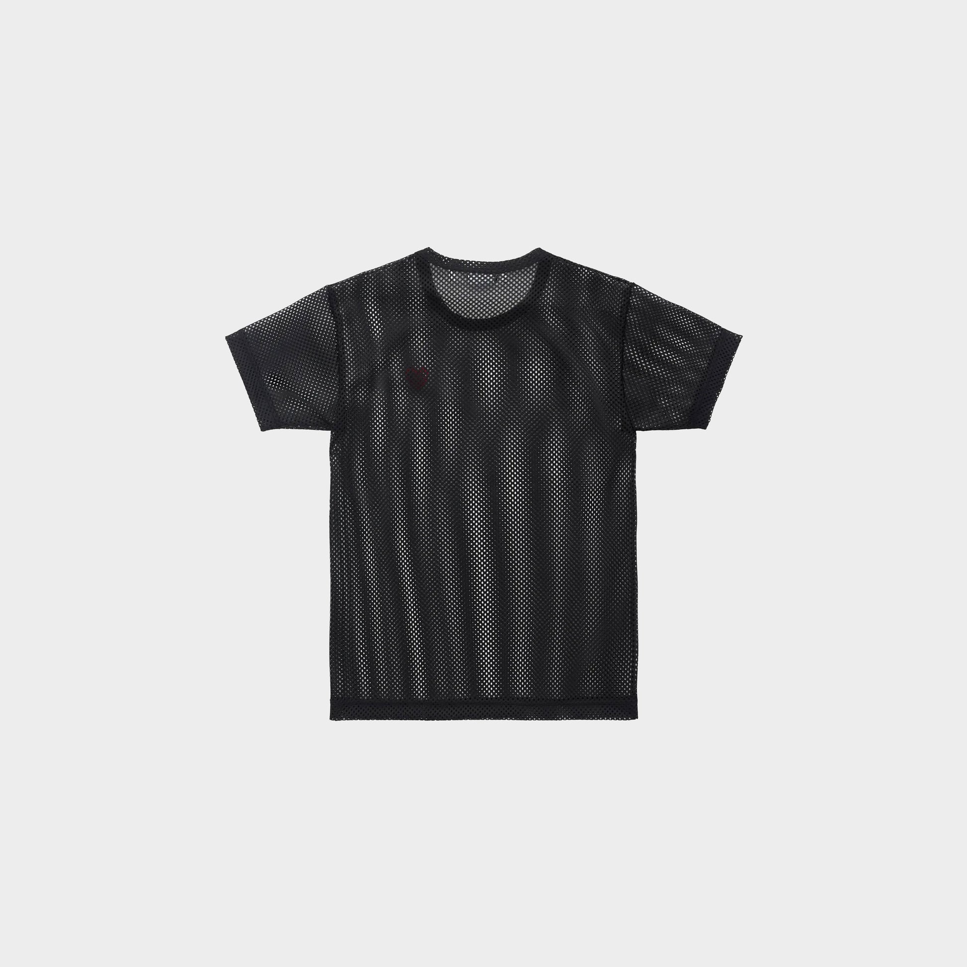 Comme des Garçons T-Shirt Mesh Red Emblem in Farbe black