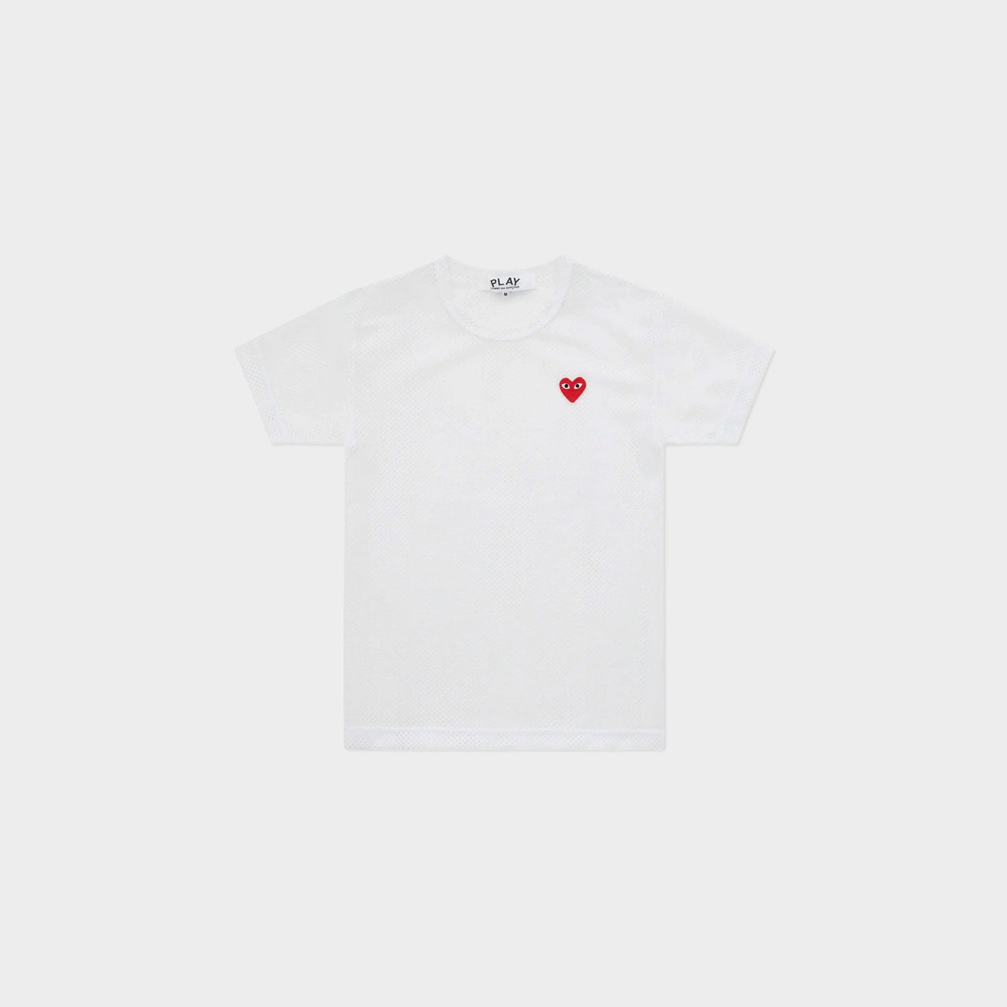 Comme des Garçons T-Shirt Mesh Red Emblem in Farbe white