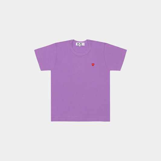 Comme des Garçons Play Color Series T-Shirt - Purple/ Small Red Heart Emblem in Farbe purple
