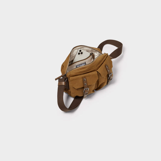 Franco Waxed Cotton Crossbody Bag - Chert