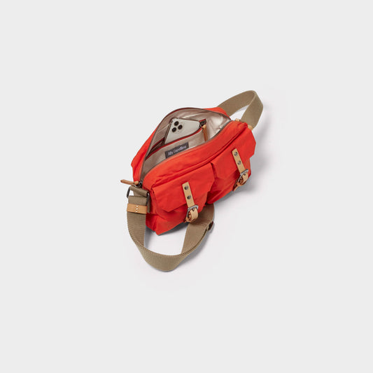 Franco Waxed Cotton Crossbody Bag - Lava
