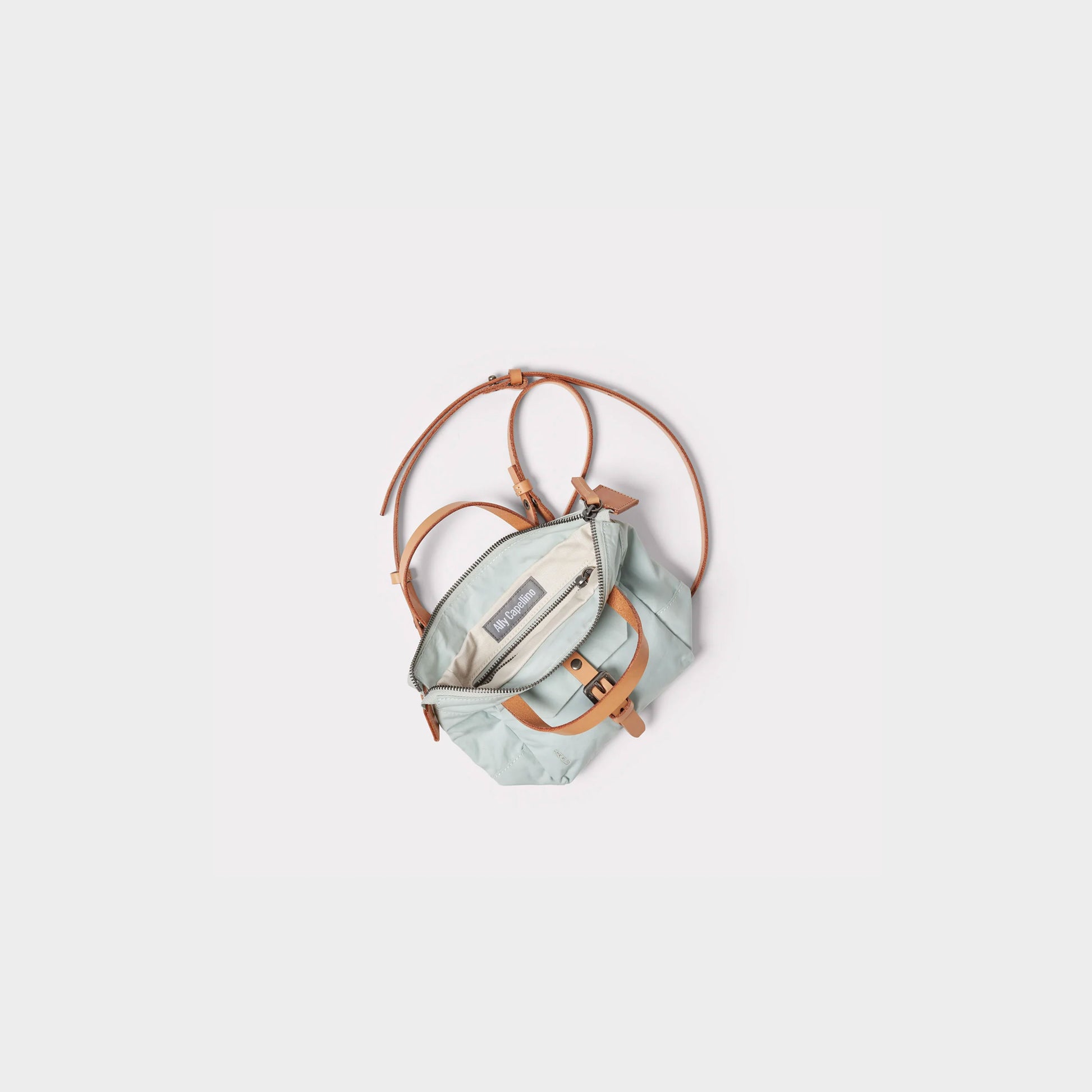 Ally Capellino Squat 2.0 Waxed Cotton Mini Crossbody Bag in Farbe iceberg