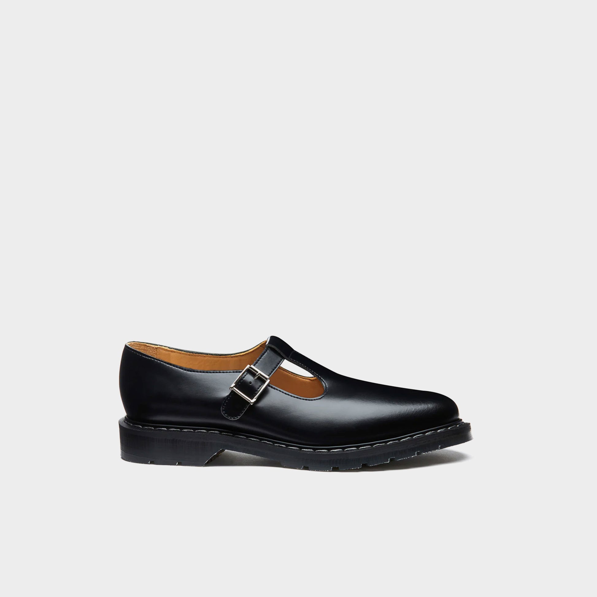 Solovair Hi-Shine Mary Jane Shoe in Farbe schwarz