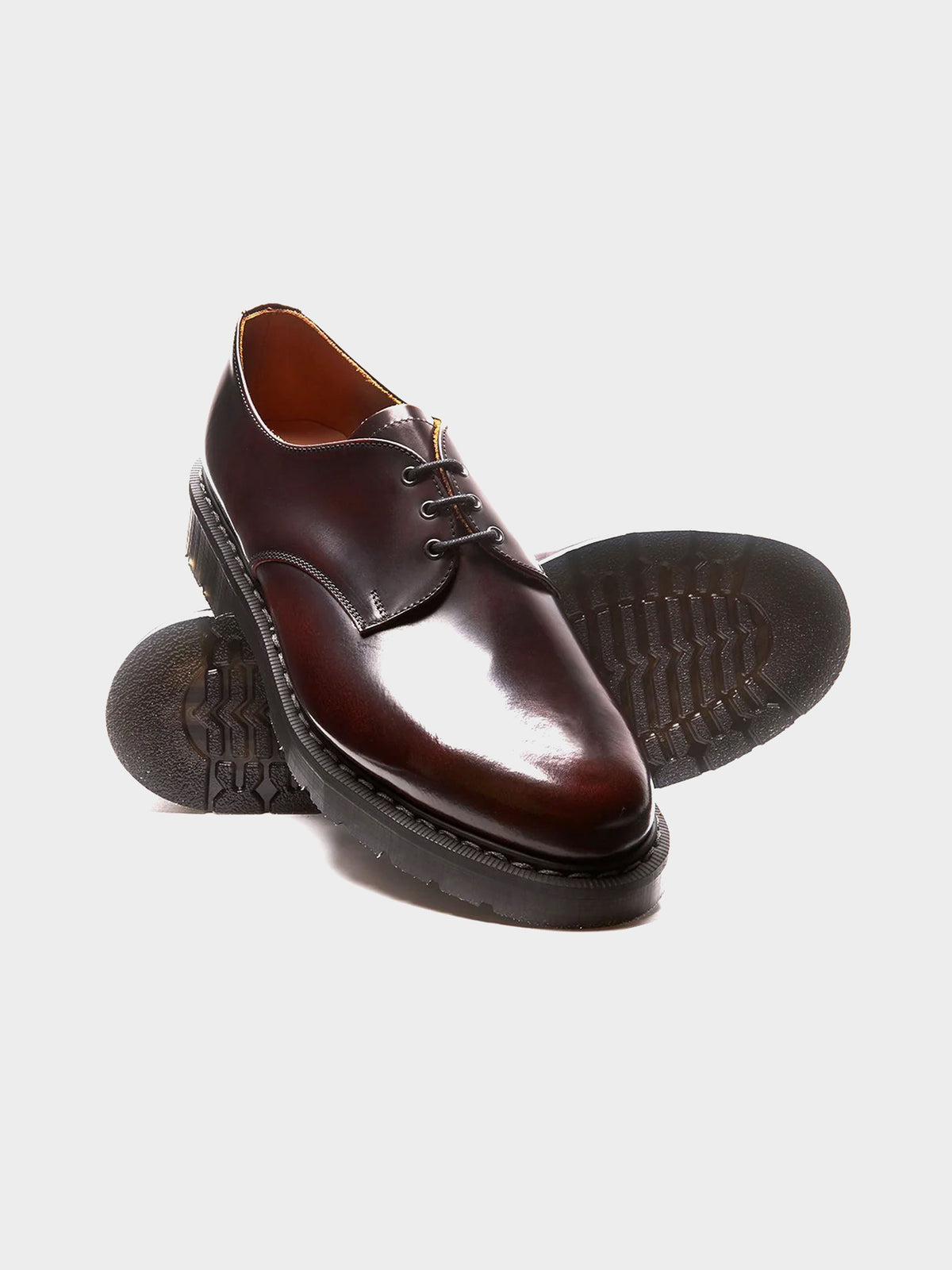 Solovair Hi-Shine 3 Eye Gibson in Farbe burgundy
