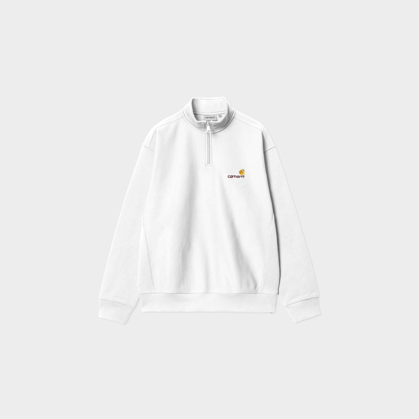 Carhartt WIP Half Zip American Script Sweatshirt in Farbe white