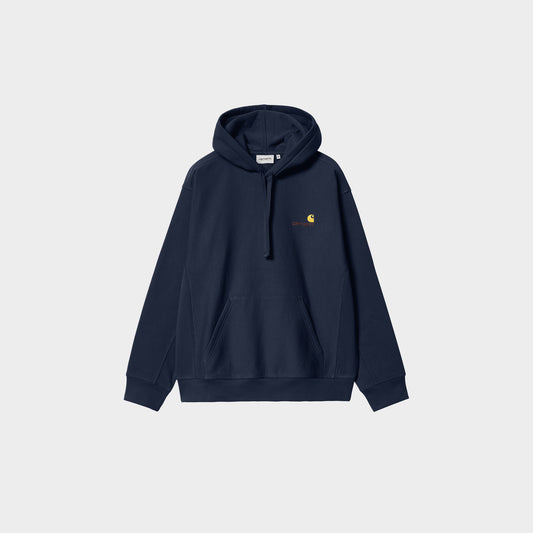 Carhartt WIP Hooded American Script Sweatshirt in Farbe air_force_blue