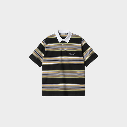 Carhartt WIP S/S Gaines Rugby Shirt in Farbe black