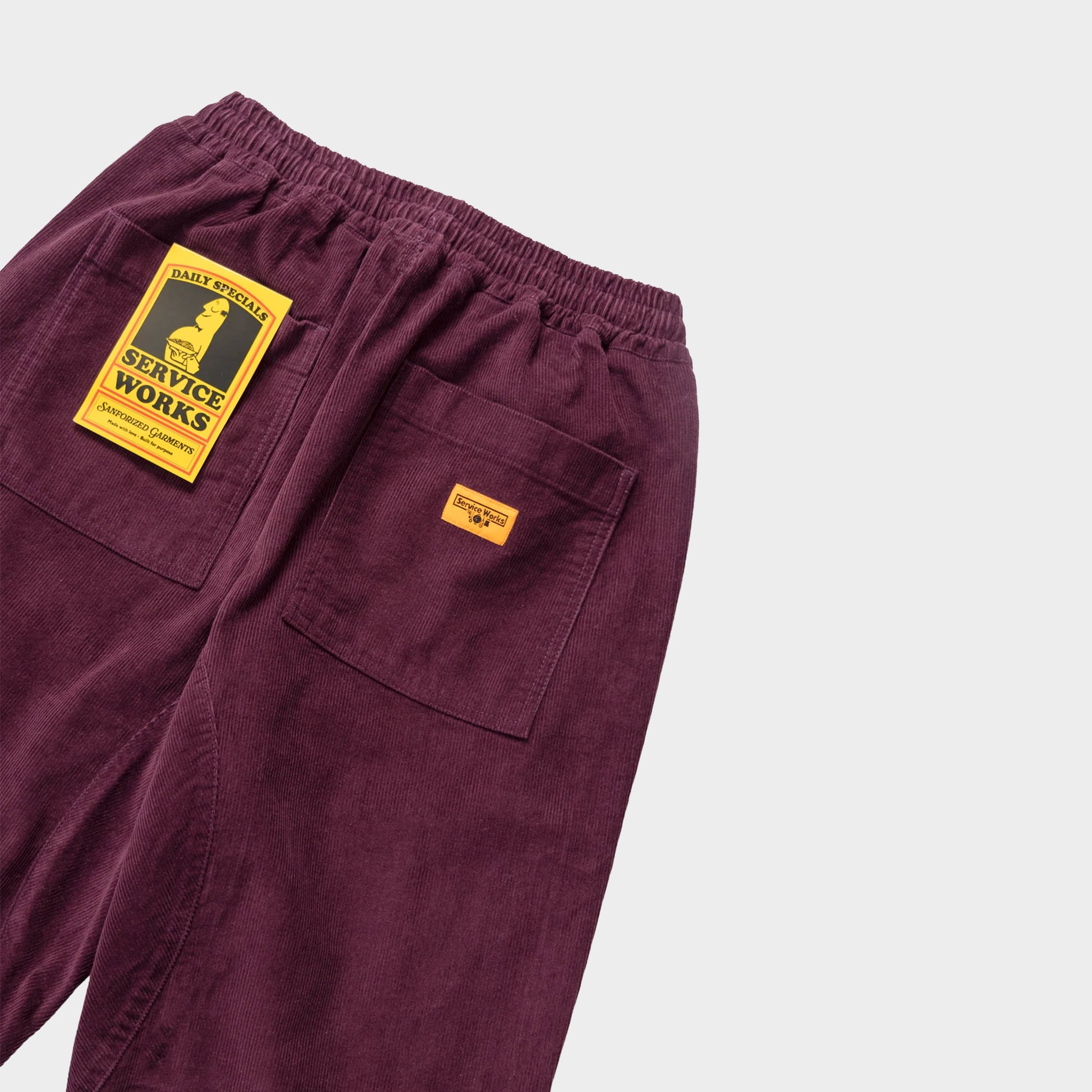 Service Works Corduroy Chef Pants in Farbe plum