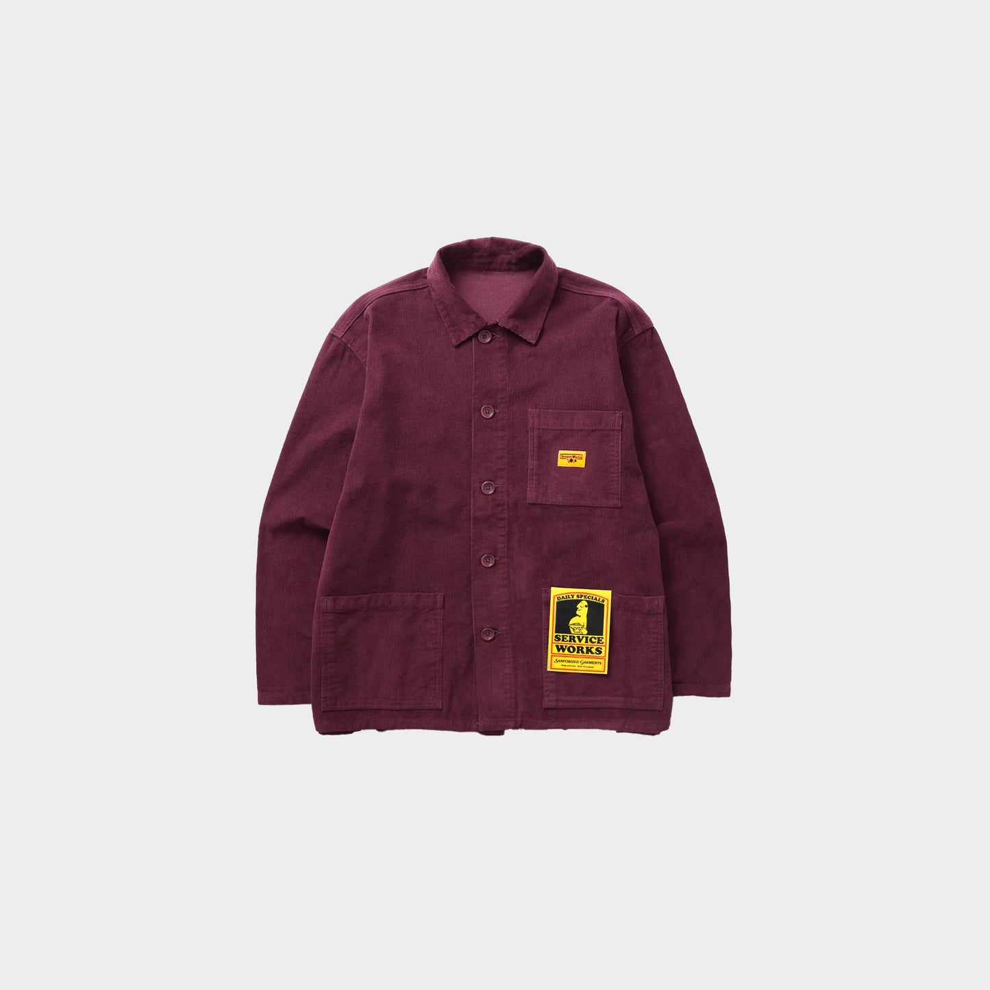 Service Works Corduroy Coverall Jacket in Farbe plum